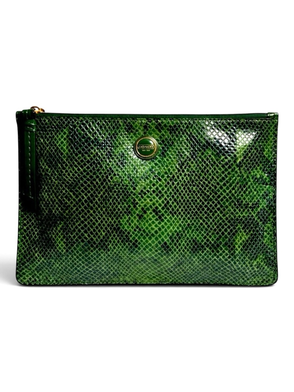 ✨💎RARE💎✨NWOT COACH 1941 Python Green & Black Wristlet Clutch w/ Hangtag.